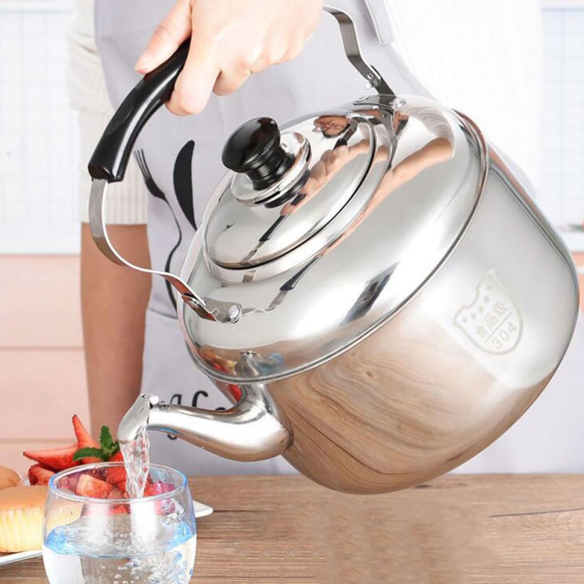 Tetera Silbante de Acero Inoxidable de 7l para Café y Té