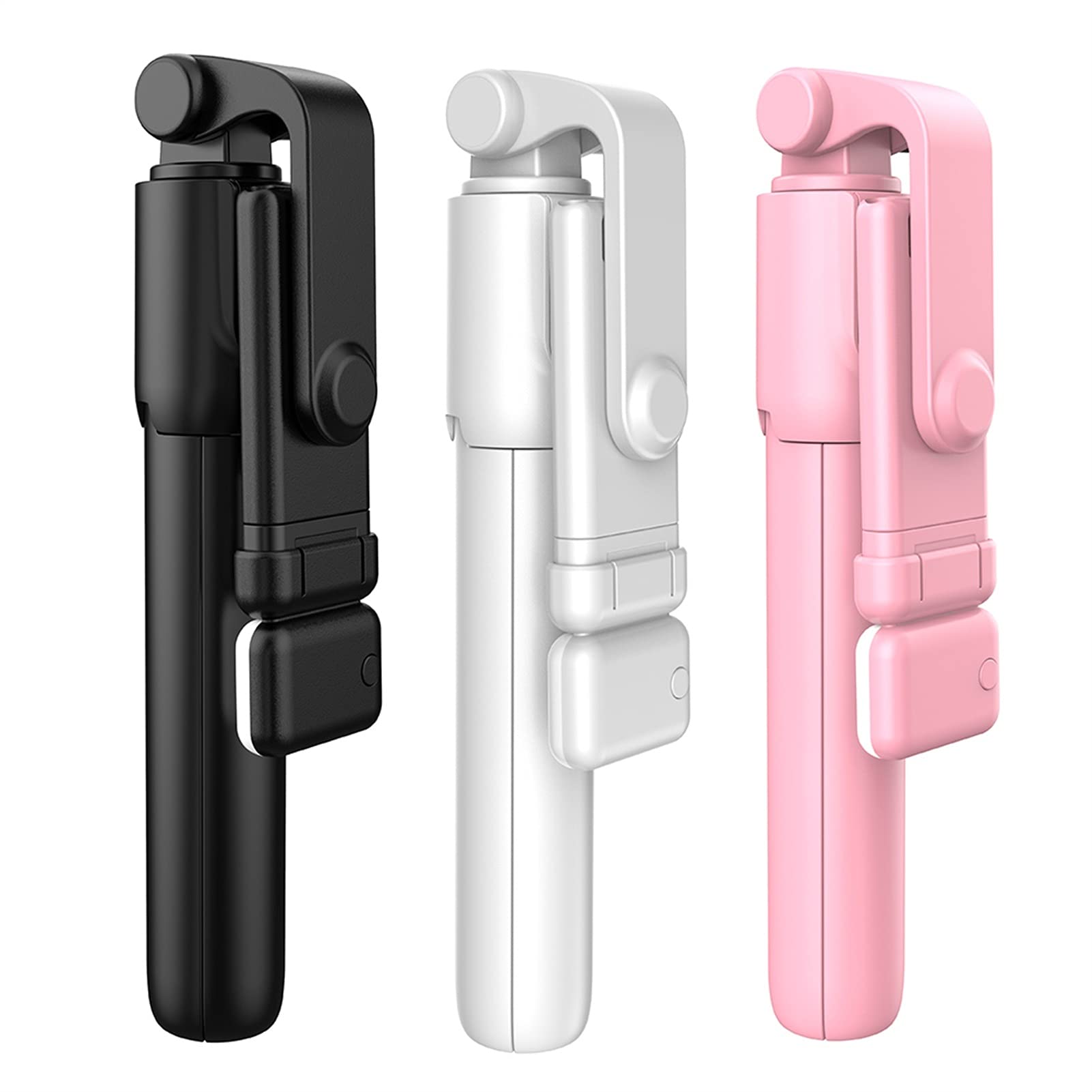 SCRUBY Bastone per selfie per telefono, regolabile, pieghevole, estensibile, monopiede con telecomando wireless Bluetooth (nero)
