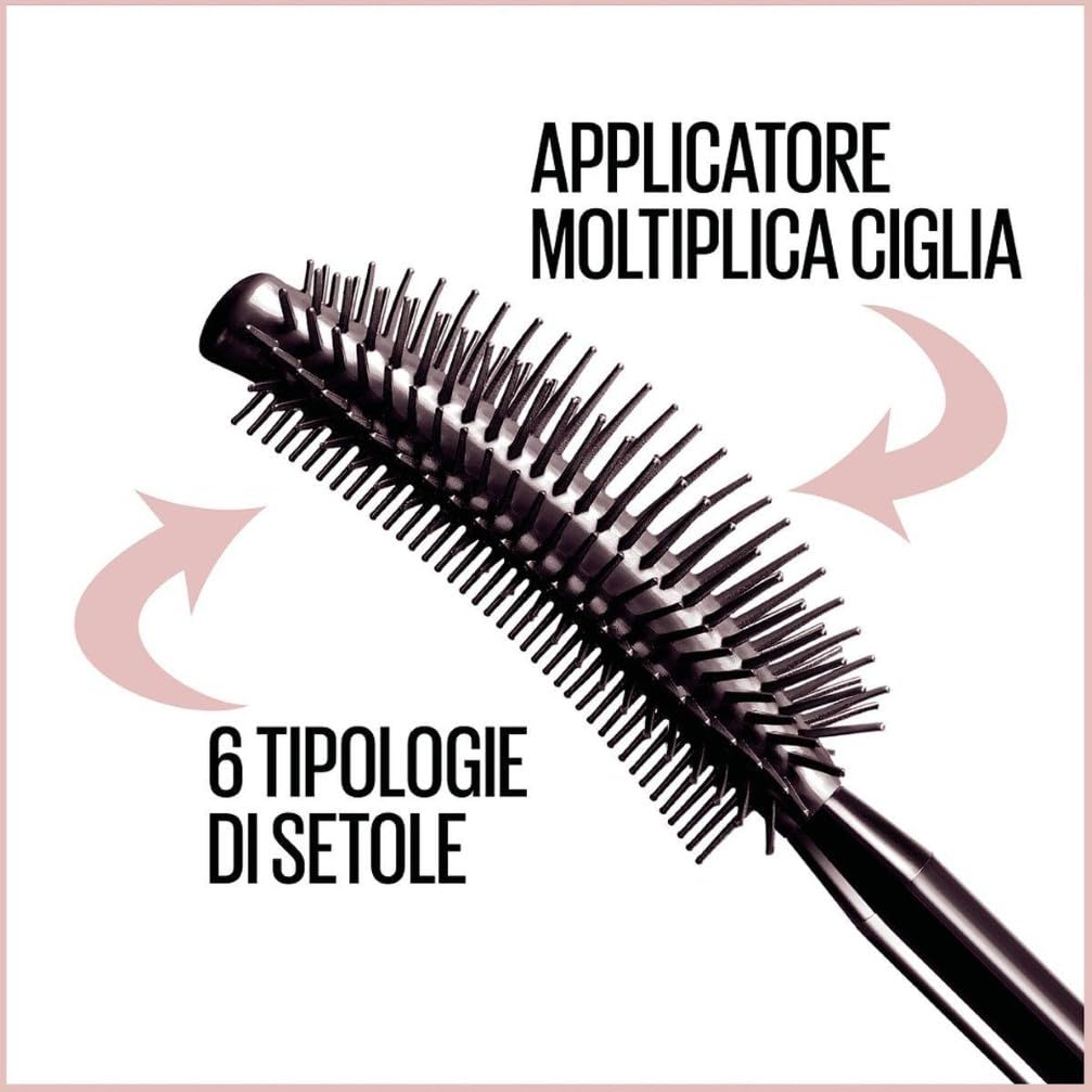 Maybelline New York Mascara Ciglia Sensazionali, Volumizzante, Effetto Ventaglio sulle Ciglia, Very Black, 9,5 ml