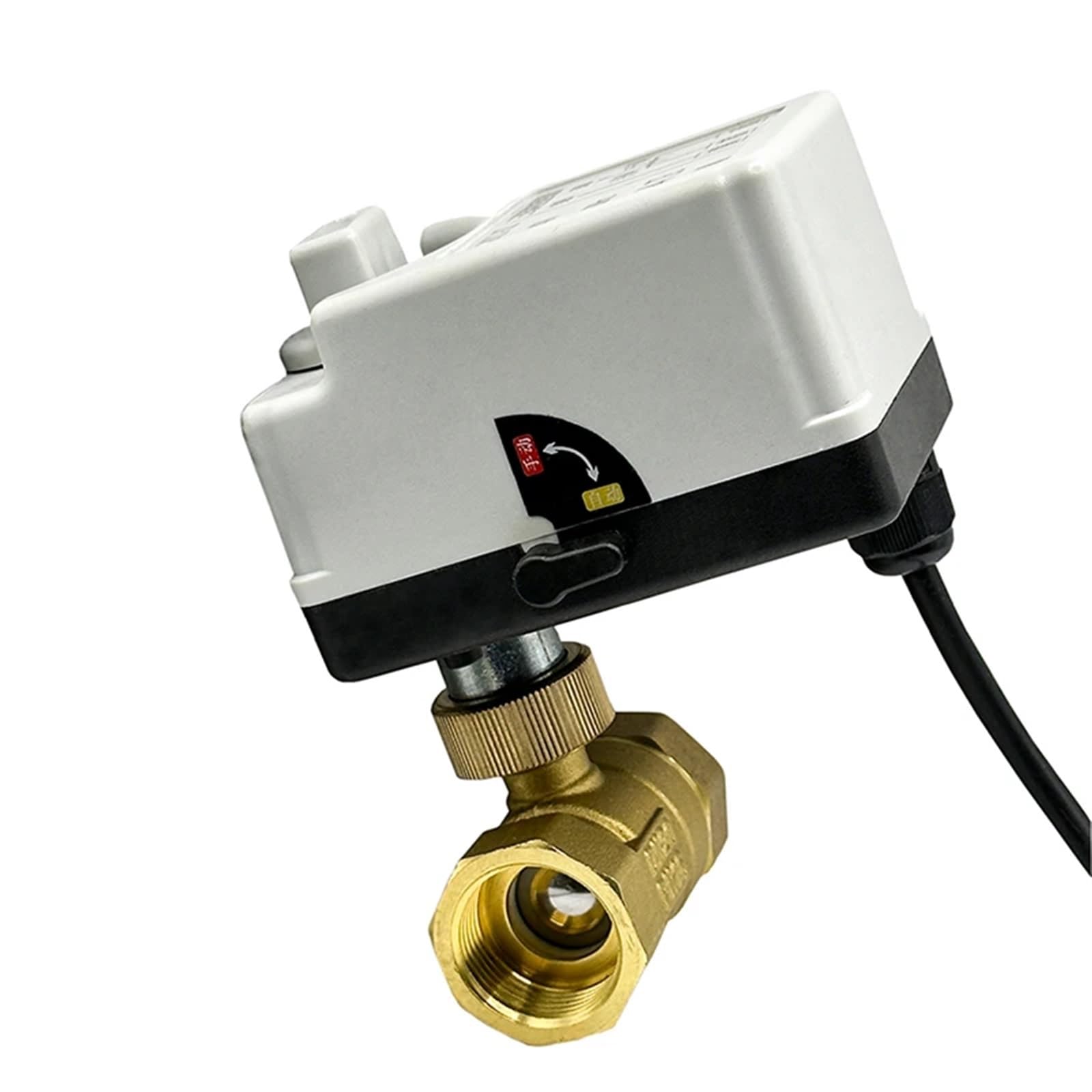 Válvula de Bola motorizada DN15 DN20 DN25 220V 12V 24V válvula eléctrica latón con Control 2 Puntos y 3 Cables Interruptor Manual(12VDC,1.5 Inch)