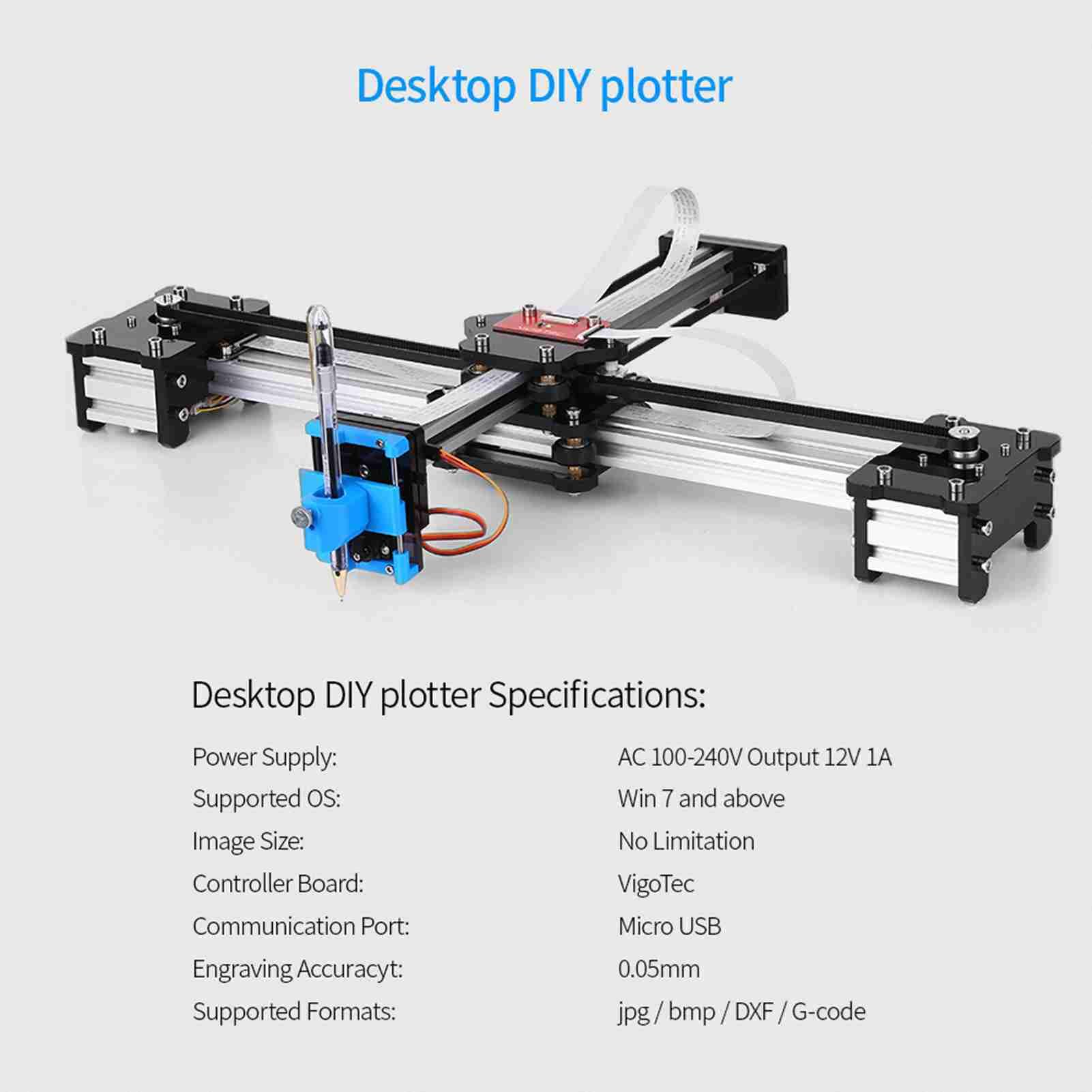 Macchina per Scrivere a Mano, Plotter Tavolo Fai-da-Te Kit di Robot, Disegno per Scrittura a Mano con Ampio Spazio di Disegno Macchina per Disegnare Plotter a Penna