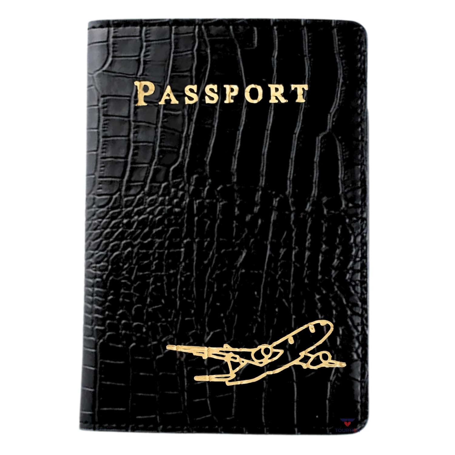 tourtier Passport and Vaccine Card Holder Cover Wallet for Travel Women & Men (Design-4(Black))-picture-1