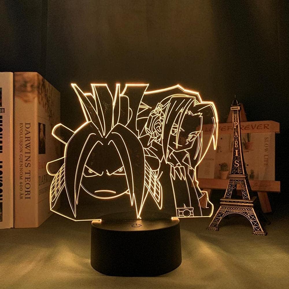 3D Led Night Light Illusion Lamp Usb Anime King Salman Yoh Asakura The Bedroom Decorated Children Birthady Present Cartoon Shaman King-16 colors With Remote Control