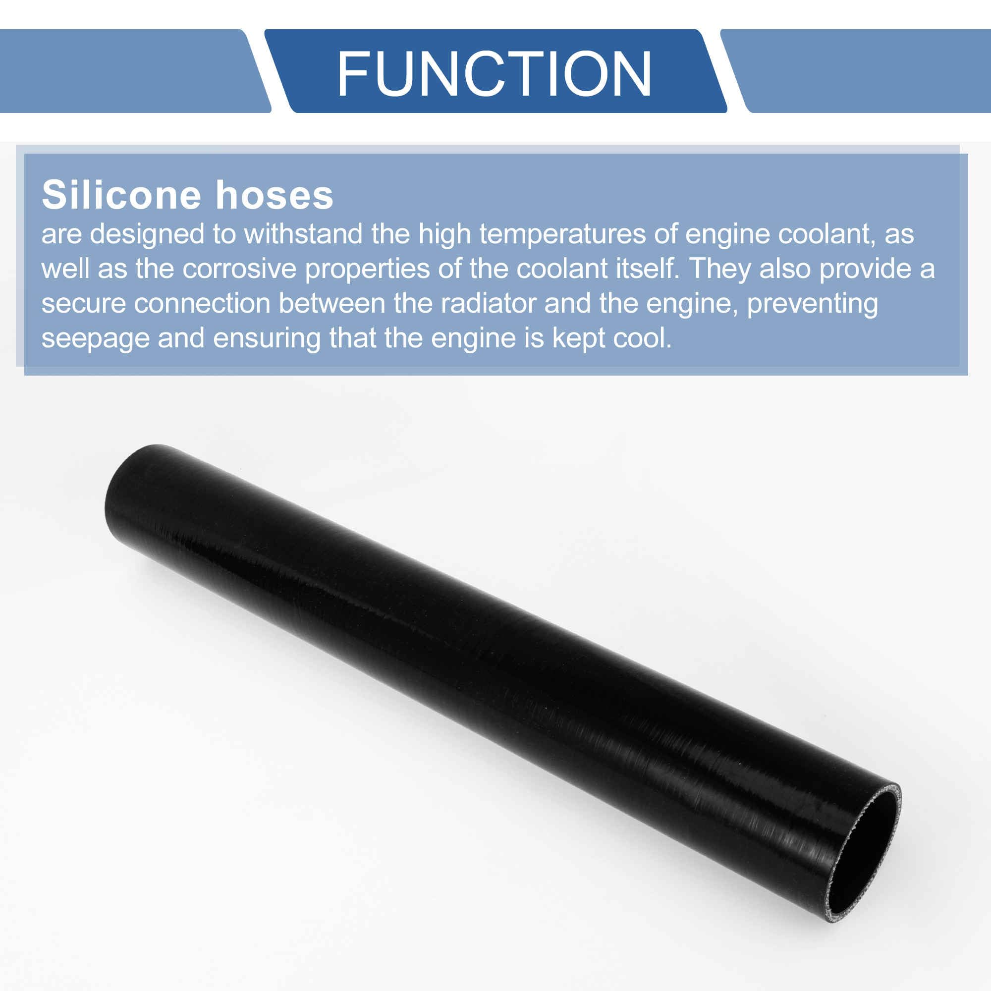 A ABSOPRO Raccordo Dritto Tubo in Silicone 60mm/2.36" ID 500mm/19.69" Lunghezza 0° per Auto Tubo Refrigerante 4 Strati 5mm Spessore Presa d'Aria/Turbo/Intercooler Nero 1 Pezzo