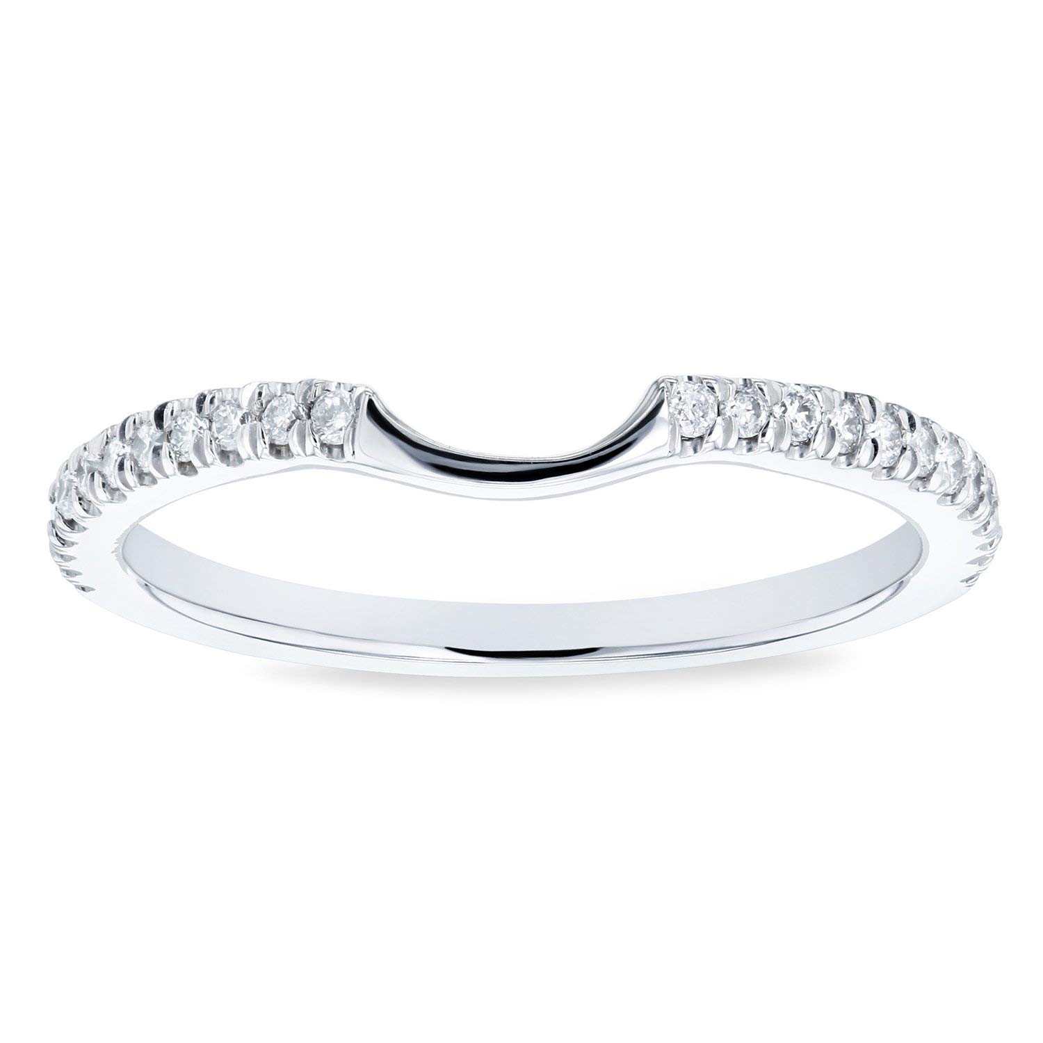 Kobelli Notched 1/8 Carat TDW Diamond Wedding Band in 14k White Gold