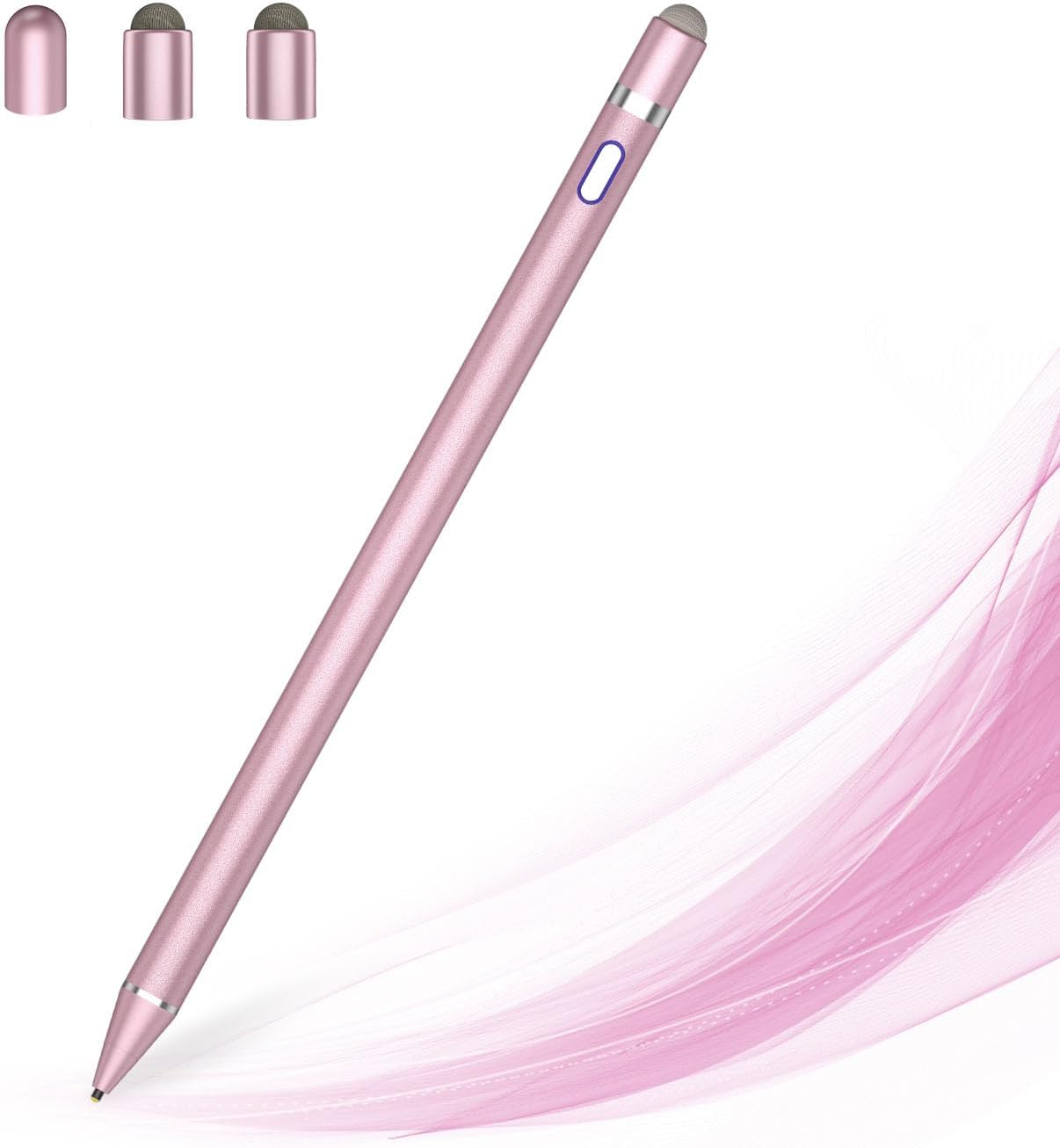 Active Stylus Pen with 3 Mesh Caps and 1 Original Pen Cap for All Touch Screens, SOCLLLife High Precise Digital Pencil for A-pple i-Phone 15/14/13/12/11/X/8/7/6, i-Pad Air/Pro/Mini, Tablet/Sam-Sung