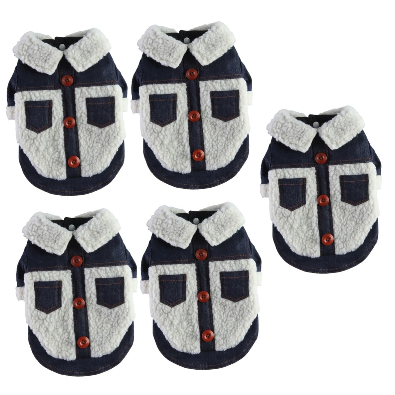 Pull en jean beige pour chien SUPVOX | Lot de 5 vêtements d'hiver lavables