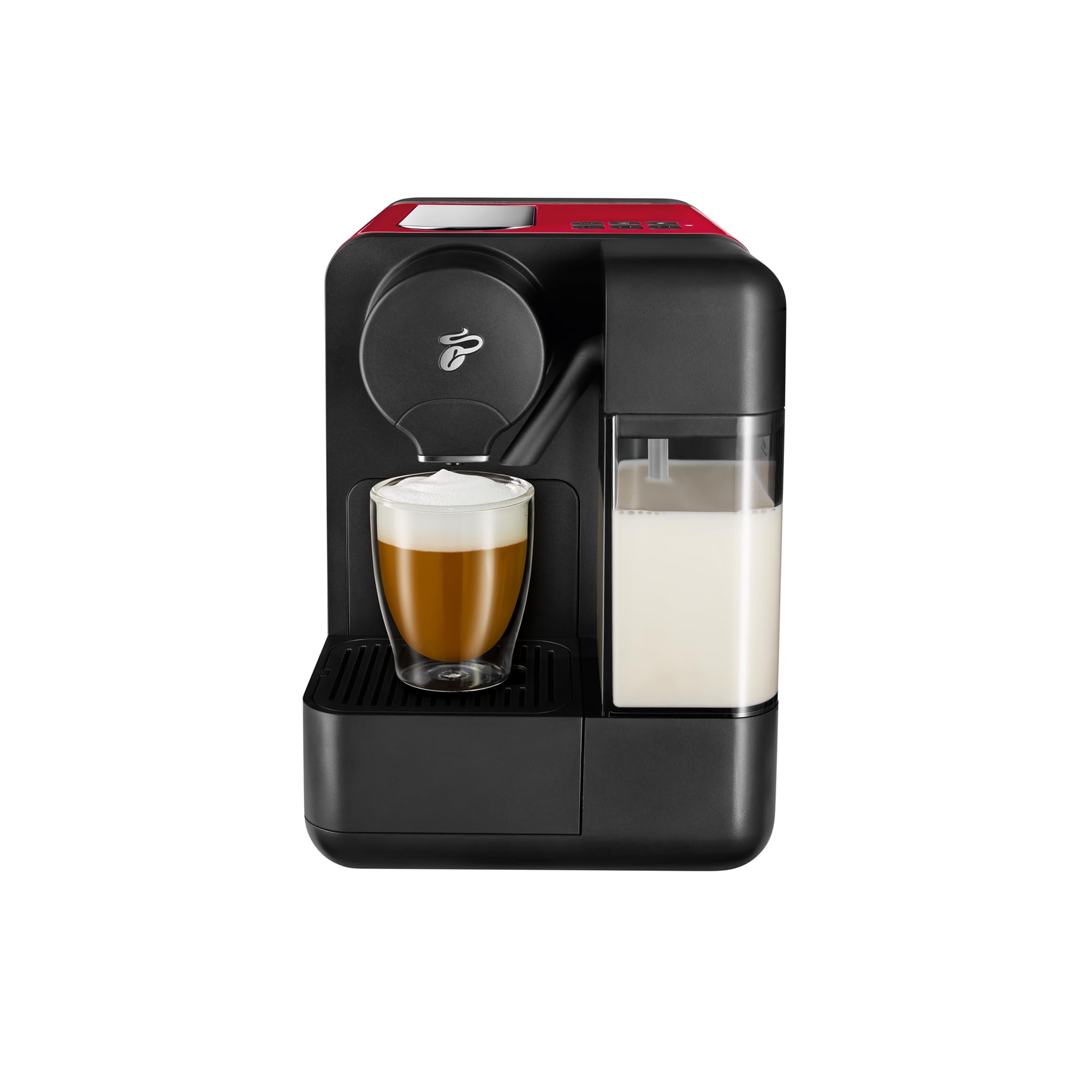 Tchibo Cafissimo Kaffeemaschine Kapselmaschine mit Milchaufschäumer, 30 Kapseln, Rot