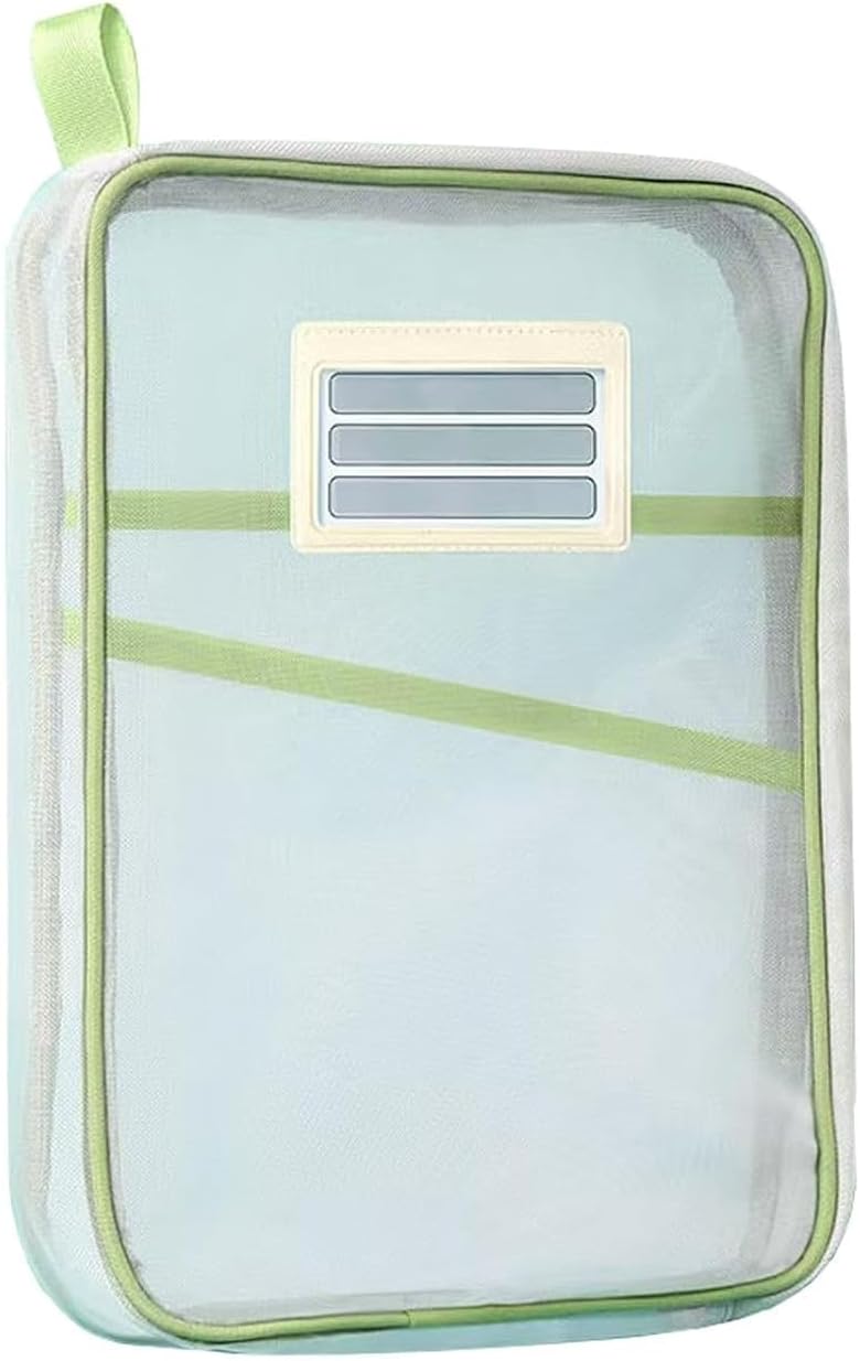 AVIARA™ A4 Mesh Zipper File Folder Organizer with 3-Layer Separation – Dustproof Document Bag with Label Pocket, Lightweight Portable Pouch for Office, School, Students | Pack of 1, Multicolor