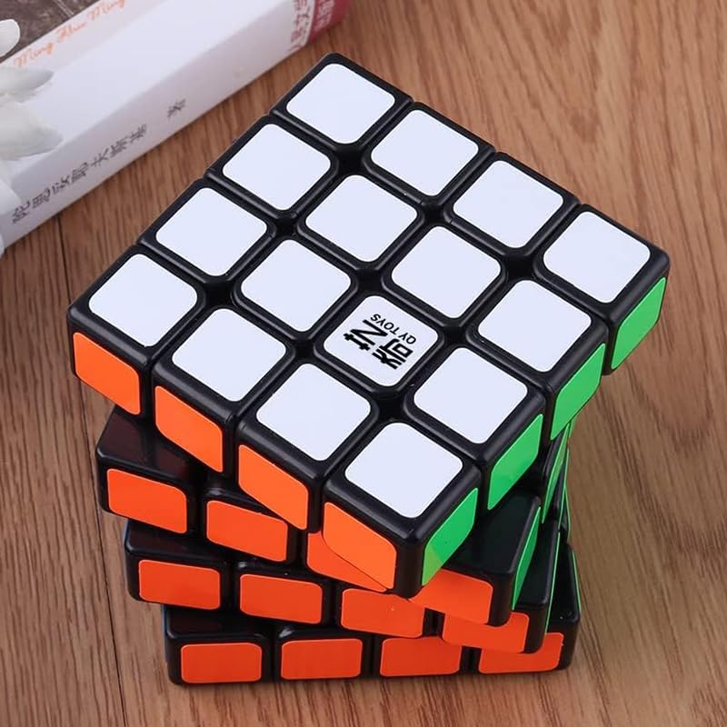 Image of HAWKISTER Qiyi QIZHENG W 4X4 Speed Cube 4X4X4 Magic Cube Puzzle, Black-Base, 3+ Years