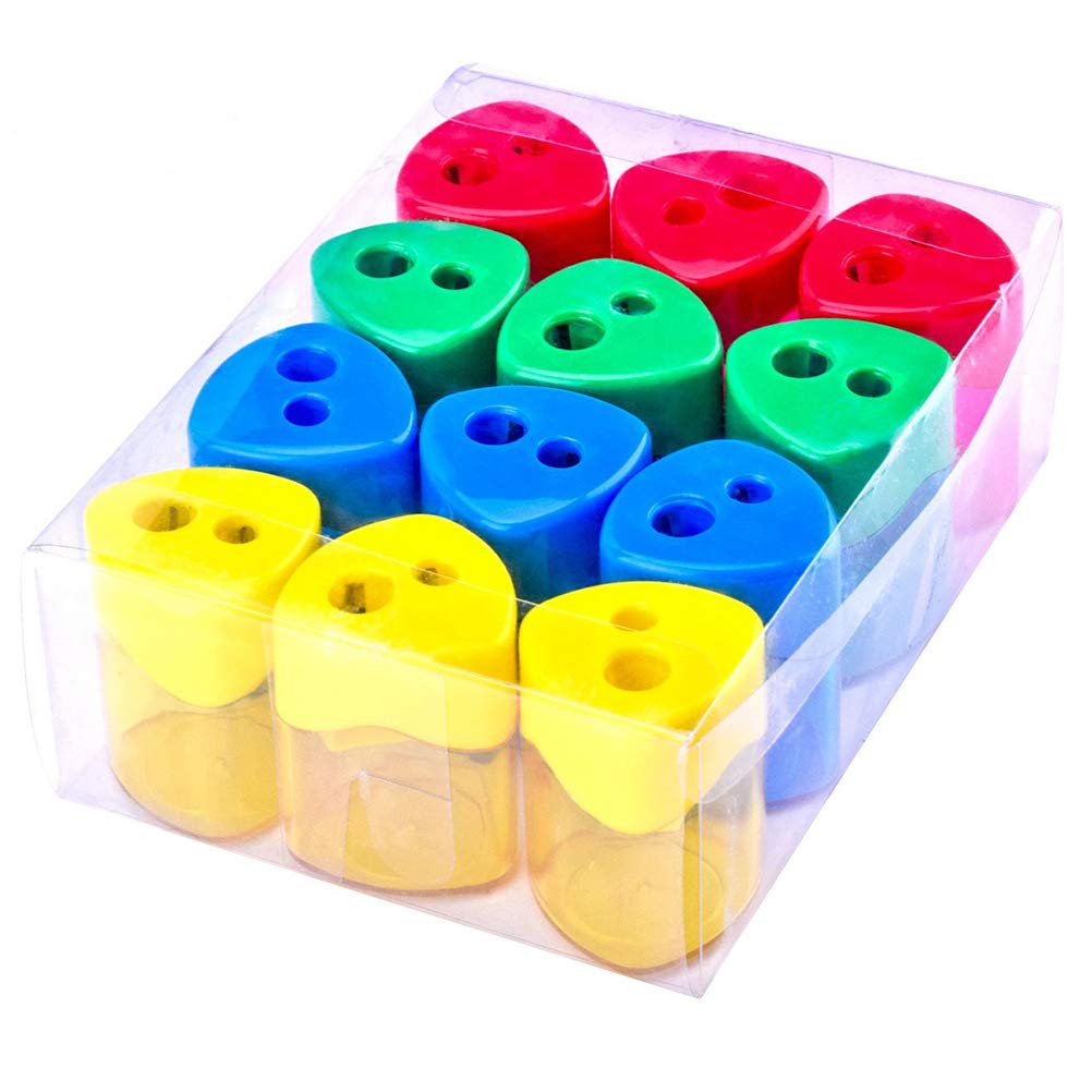 jemous Pencil Sharpener Practical Manual Double Hand Held Sharpener Dual Sharpener for Eyebrow Pencils Ladys Cosmetic Thick Eyeliner Eyebrow,Washable for Student Classroom Home Office Tool