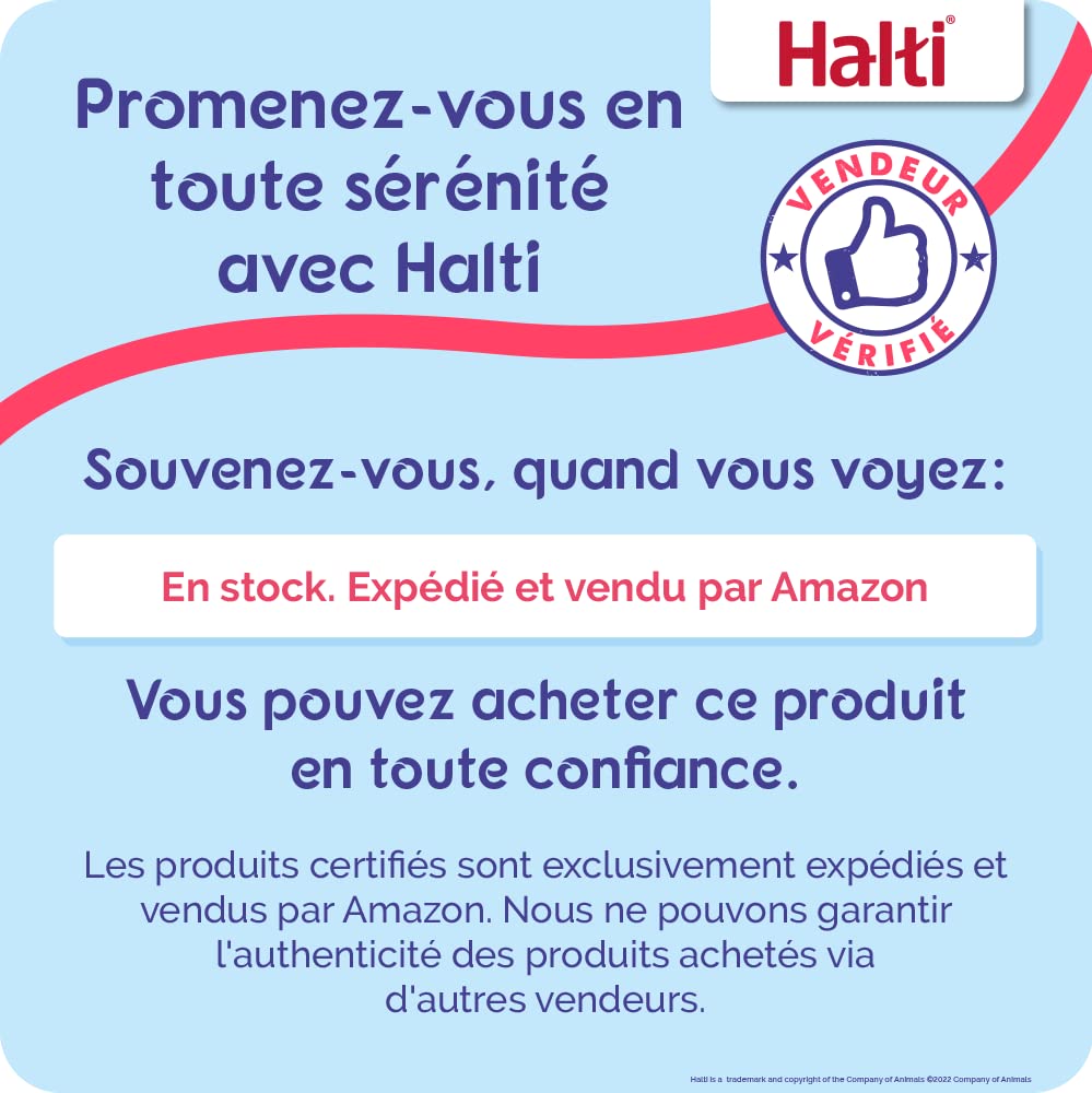 Harnais anti-traction HALTI - Pour que votre chien arrête de tirer sur sa laisse, Sangle de poitrail et des pattes avant rembourrée, Harnais pour chiens de taille moyenne (Taille M, Noir)