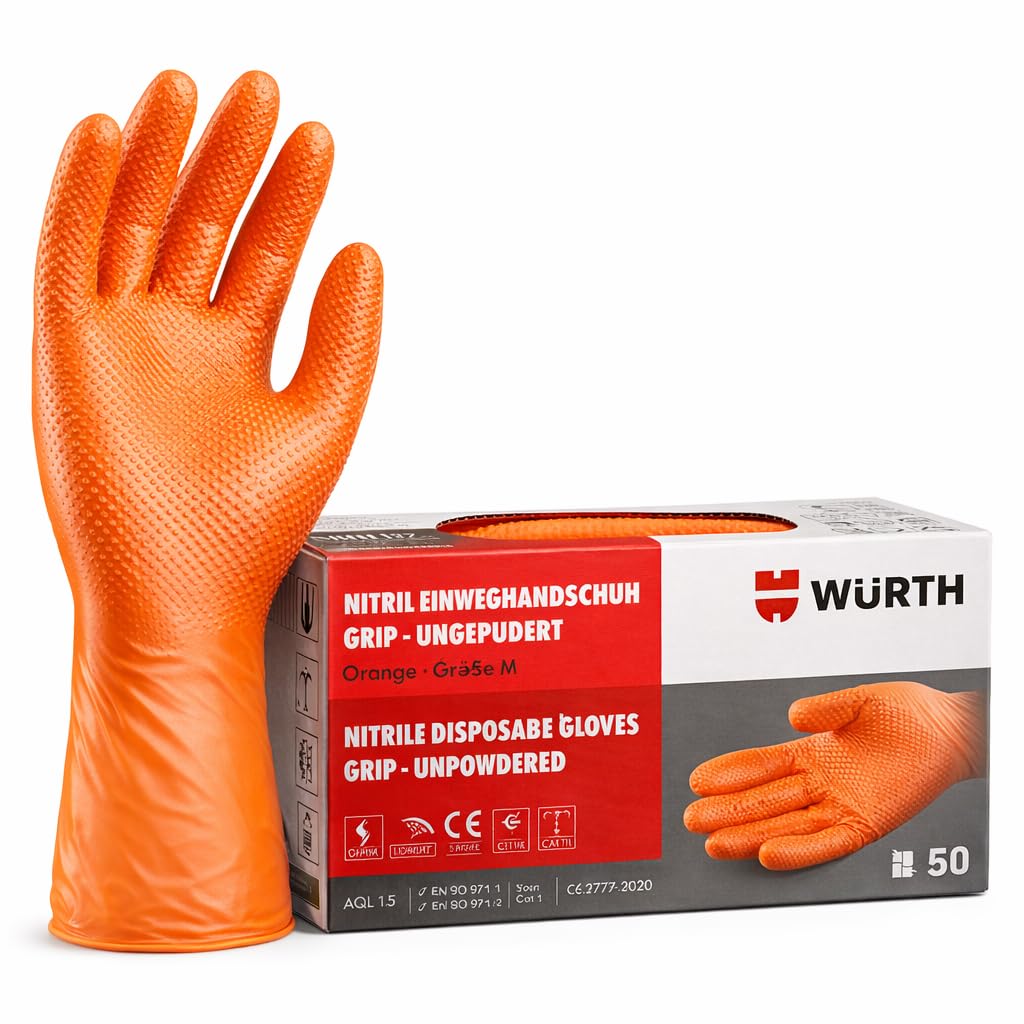 würth nitril handschuhe Wuerth Disposable Nitrile Grip Gloves V M DIY & Tools Größe:S (für 160 - 170 cm) Leki Handschuhe shipin48h