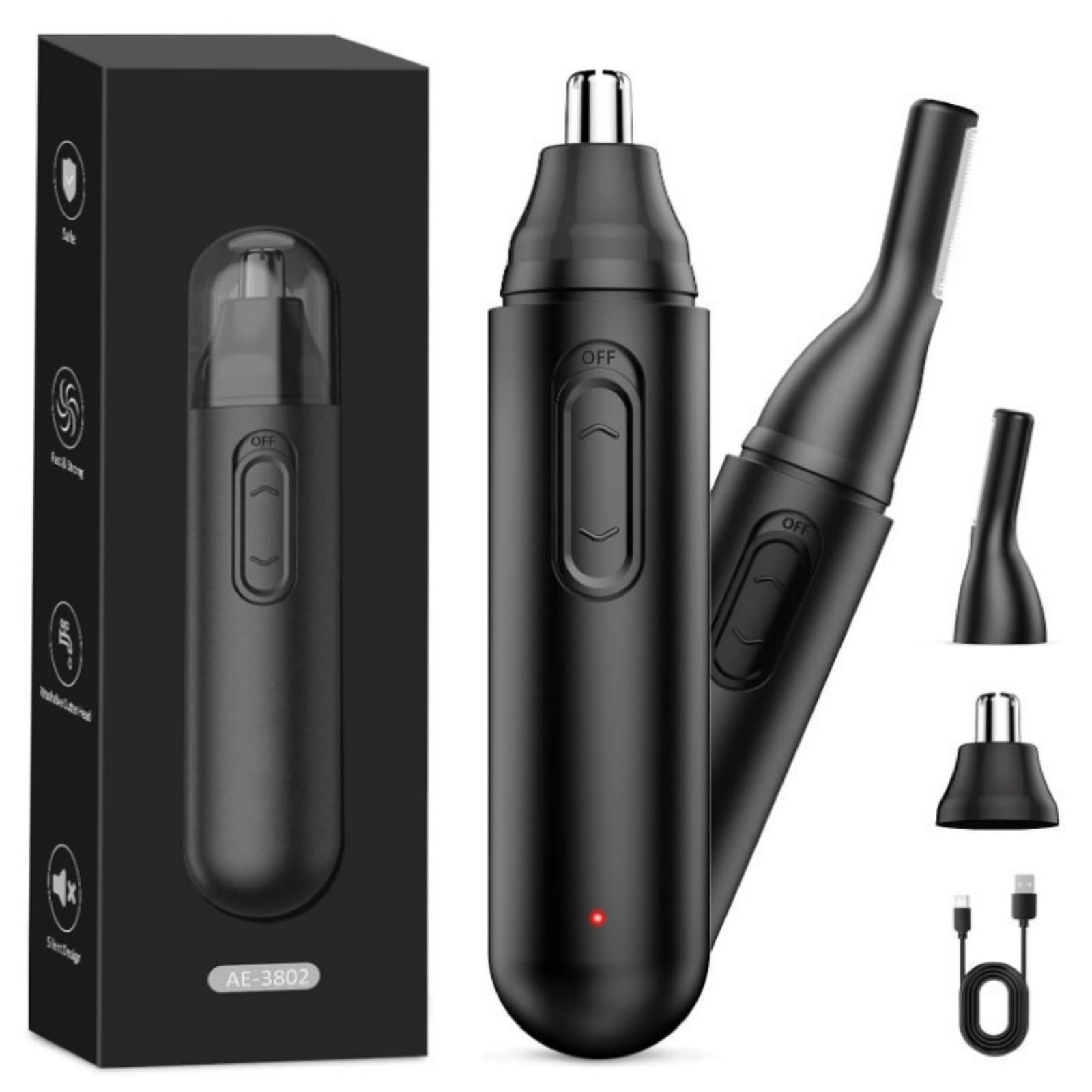 snapbuy Ohr- und Nasenhaartrimmer für Männer und Frauen/Schmerzfreies Entfernen der Nasenhaaren/Zweischneidiger Trimmer aus Stahl/Leicht zu reinigen für Augenbrauen, ohr und Nasenhaar