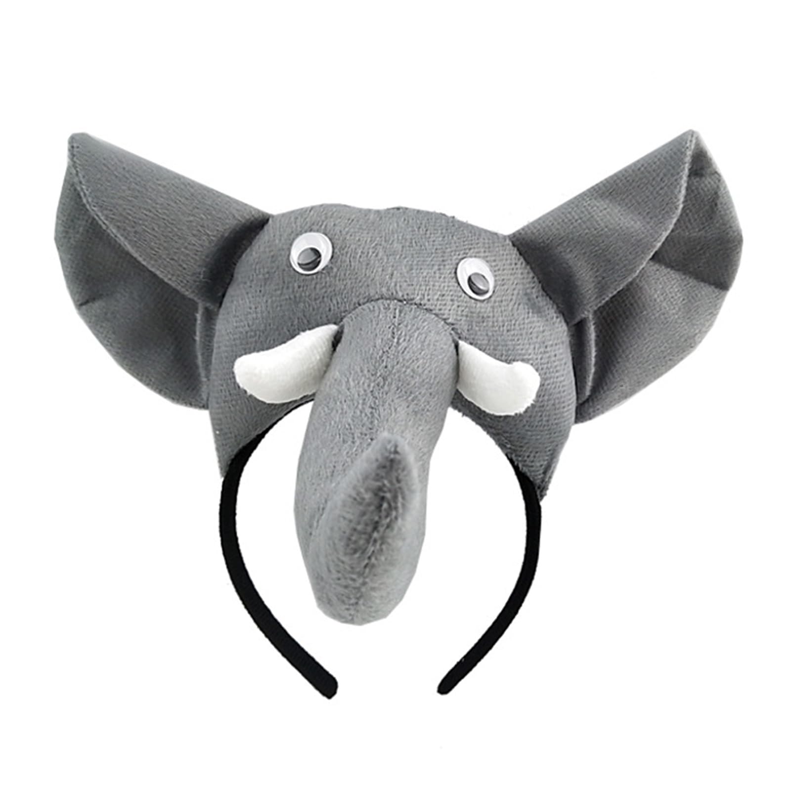 Kieteiik Unisex Gray Hairbands Festive Photo Booth Props Cartoon Elephant Headbands Party Headpiece Fun Headbands For Music Festivals Elephant Headpiece