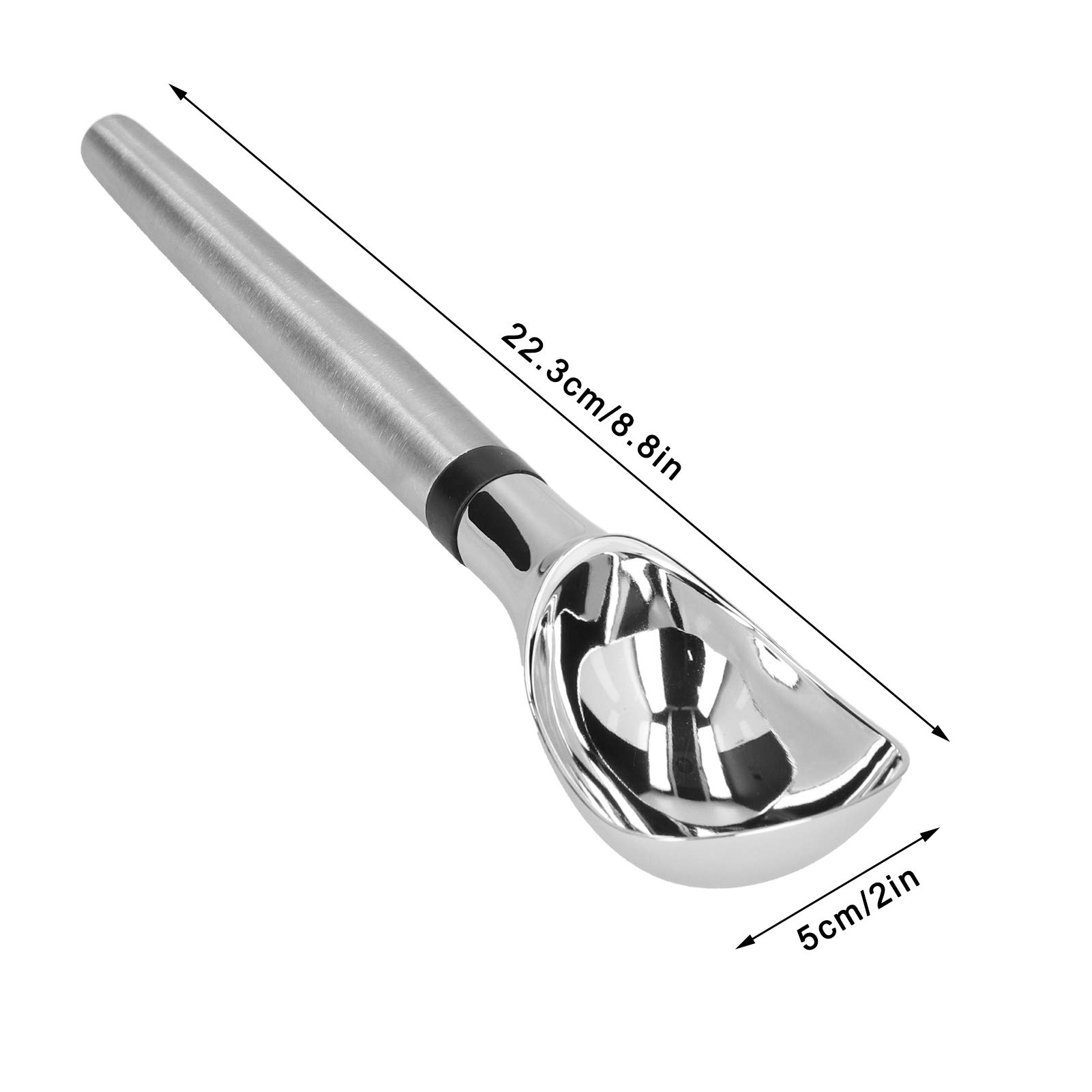 Cuillère à Glace Avec éjecteur Cuillere A Glace En Acier Inoxydable Boules Cuillère à Crème Glacée Réutilisable Ice Cream Scoop Pour Crème Glacée, Melon, Riz, Cuillère à Glace 4,8 Cm