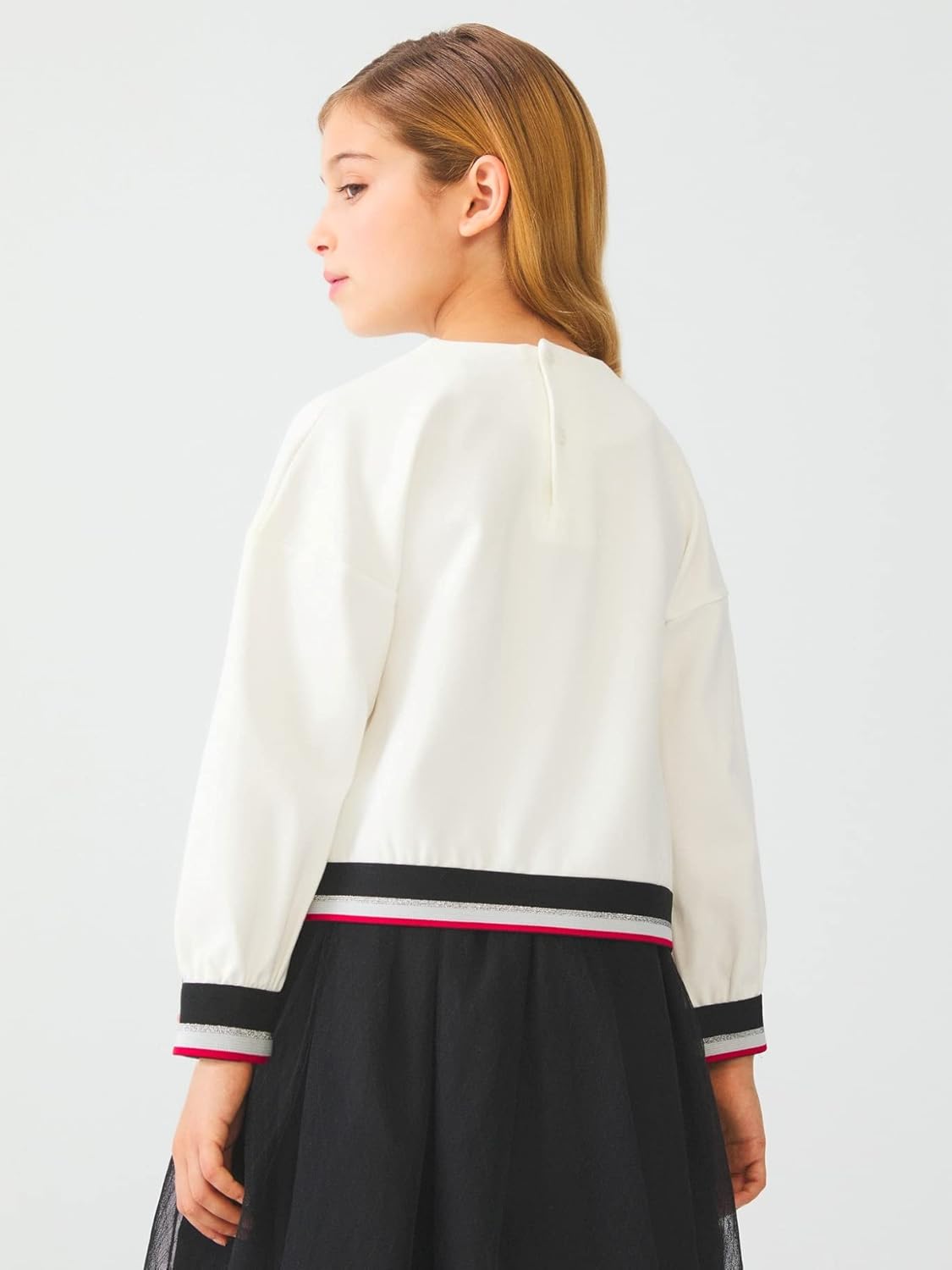 Abel & Lula Punto Milano Pullover for Girls Off White