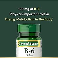 Vista 3 de Nature's Bounty Vitamina B6, apoya el metabolismo energético y la salud del sistema nervioso, 100 mg, tabletas, 100