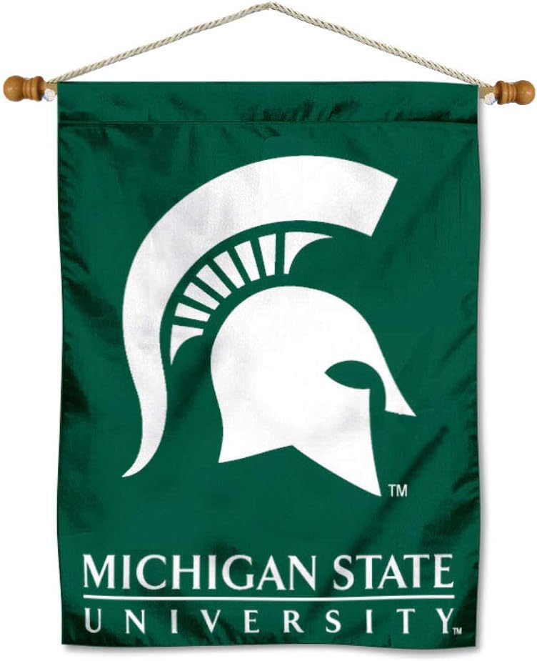 Michigan State Spartans Banner with Hanging Pole