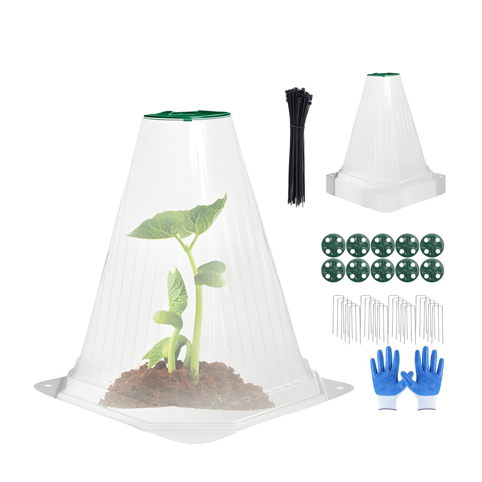 Eoweiot Plant Covers Cloches for Garden 30-Pack Clear Mini Greenhouse Seedlings Nursery Pots Reusable Plant Bell Cover