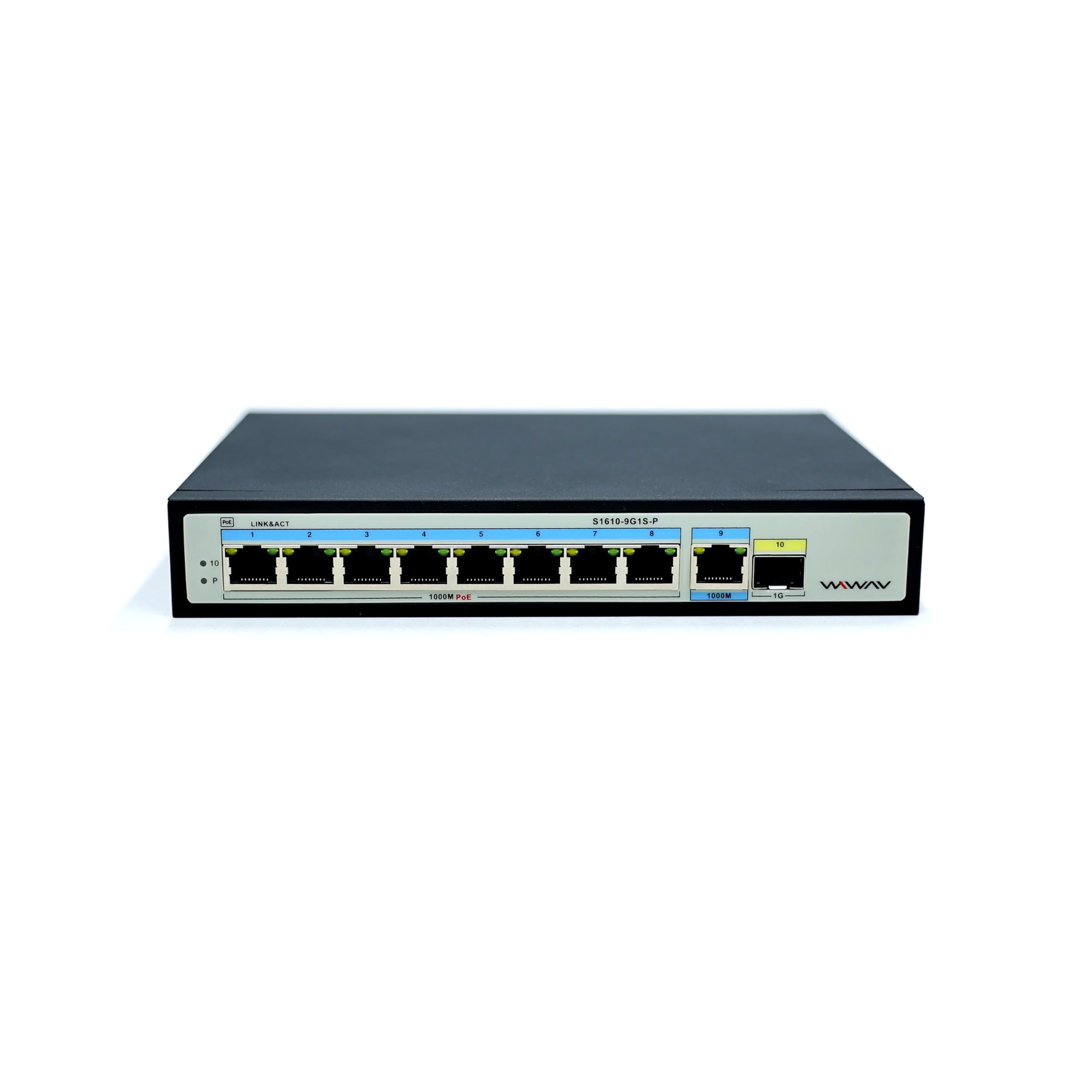 S1610-9G1S-P 10-Port Gigabit PoE Unmanaged Ethernet Switches - Full Duplex LAN Hub for Enterprise, Business, Home, Office, NAS, AP, PoE Surveillance Camera (Built-in 120W, Metal, Plug&Play)-image-34