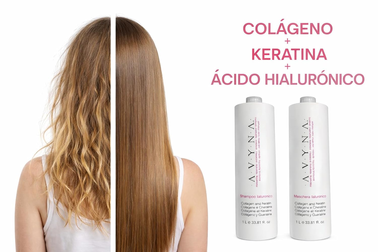 Avinna Professional Hyaluronic Shampoo and Hair Mask Set - Image 2