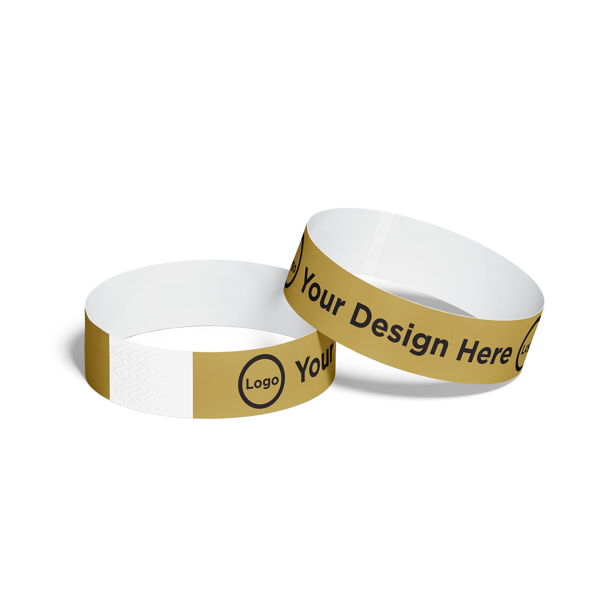 ID&C Printed Tyvek Paper Event Wristbands – 100 Numbered Tamper Proof Security Wristbands for Events, Parties & Admission – Gold