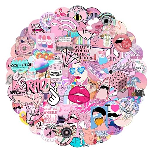 MARSFORCE Bonitas niñas Vsco Rosa pegatinas para botellas de agua impermeable vinilo pegatinas para ordenador portátil monopatín coche moto bicicleta guitarra PS4 maleta snowboard móvil Pad