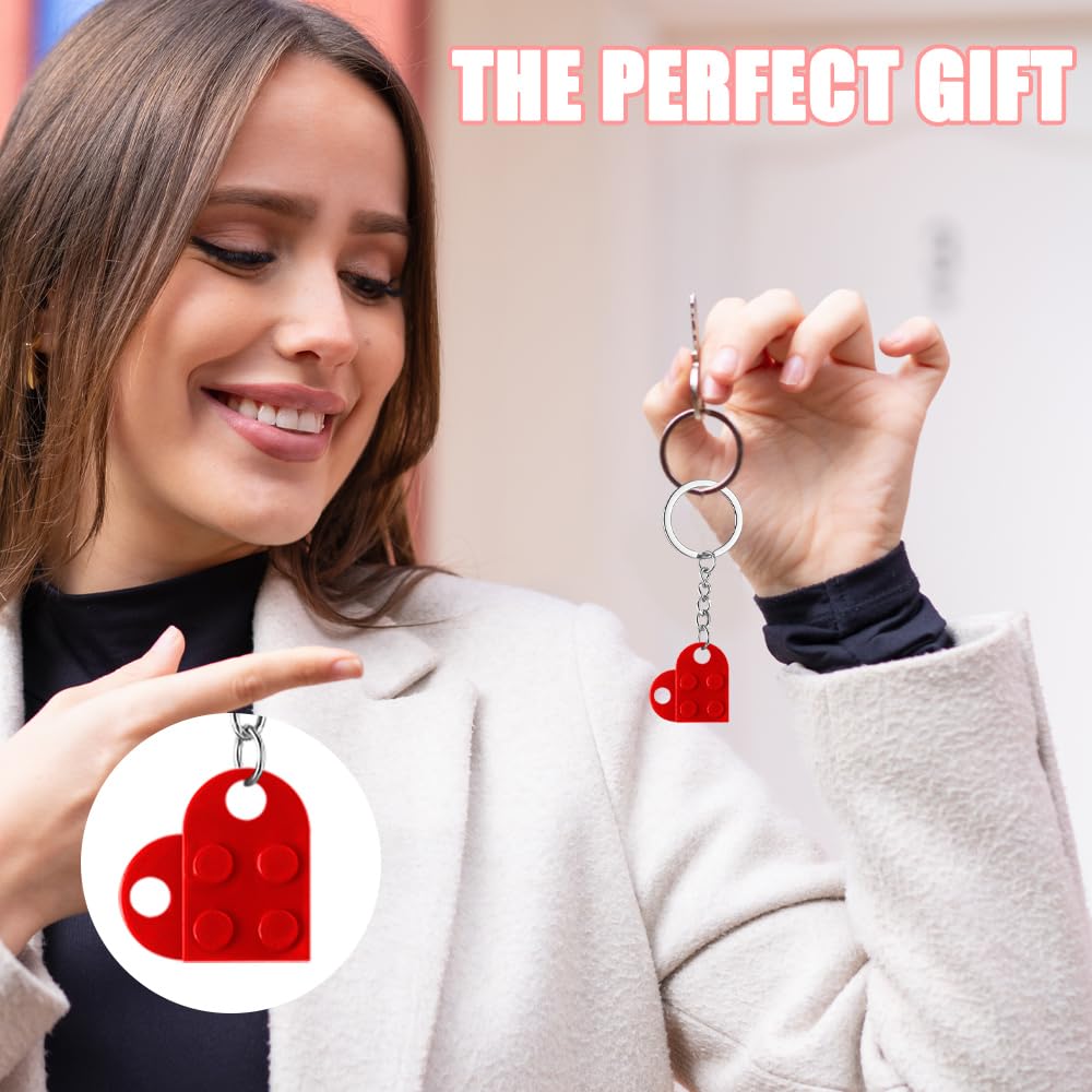 Porte-clés Cœur En Briques – 30 Pièces Multicolores, Cadeau Créatif Pour Anniversaire Ou St-Valentin