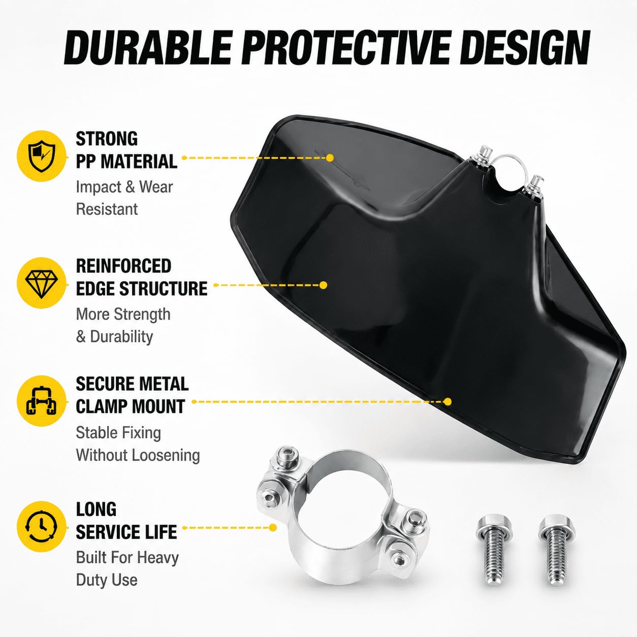 Pare-Débris Débroussailleuse pour Makita EM3400 2014–2026,Protection Large Collier Métal Déflecteur d’Herbe Et Pierres Coupe-Bordures,Large Wide Coverage Debris Shield