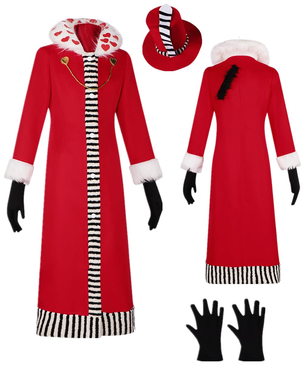 TYRHDJZQ Anime Cosplay Red Long Coat Hat Men's Costume Outfit Halloween (US（M）)
