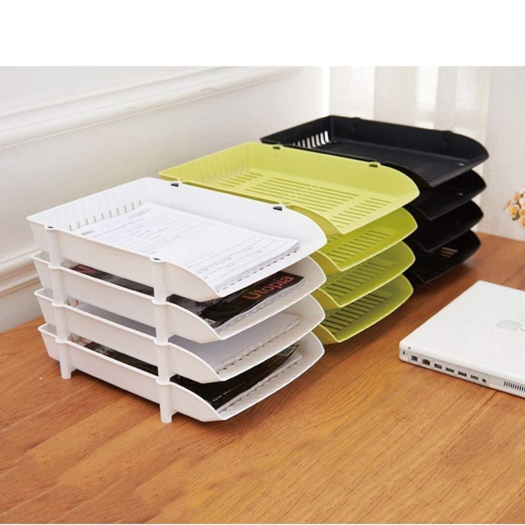 Bandeja organizadora de cartas de documentos apilable de plástico para oficina, color D Svart
