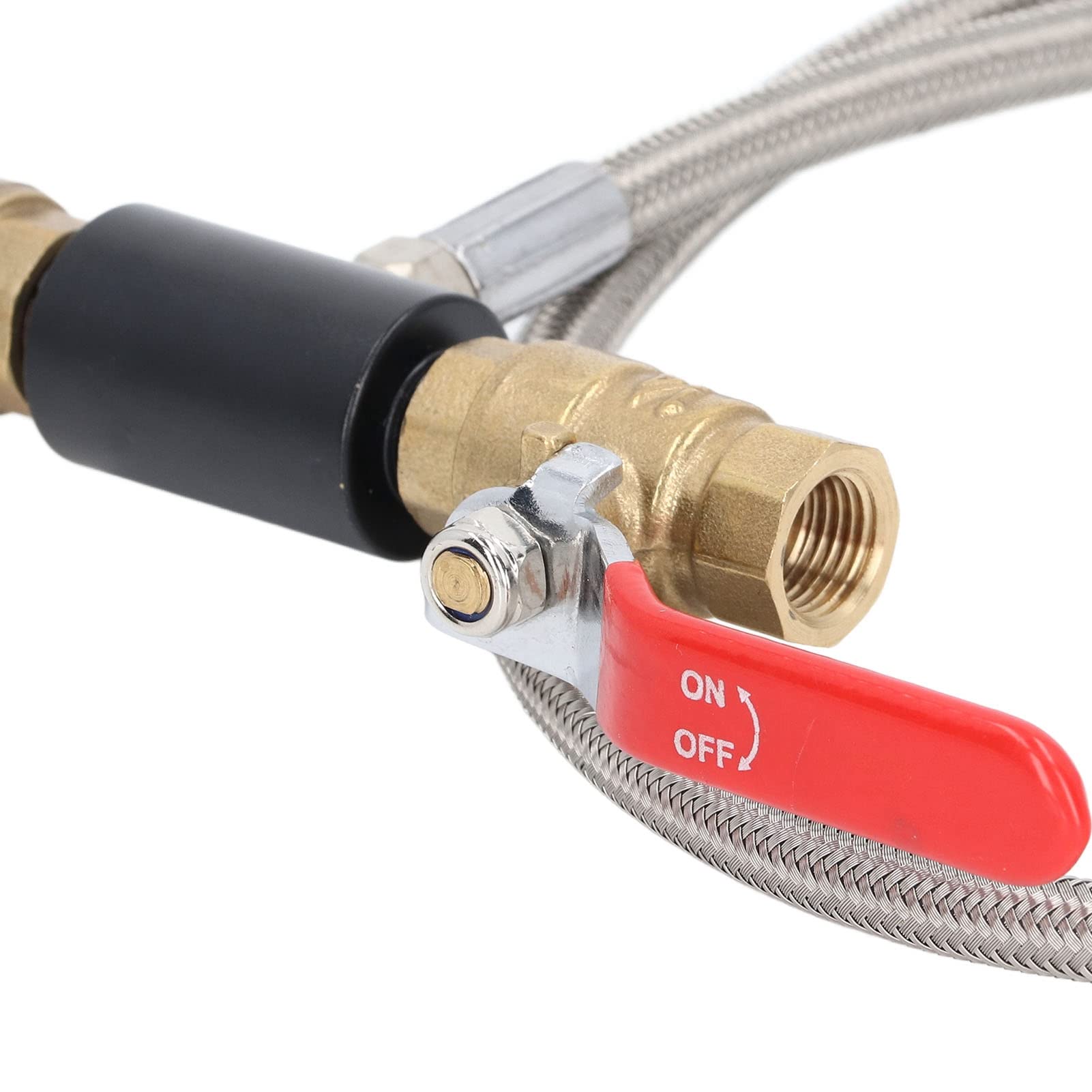 Adaptador de recarga para cilindros de CO2 CGA320 G1/2 con válvulas dobles y manómetro, manguera de acero inoxidable para botellas de sifón de soda, kit de recarga de 36 pulgadas