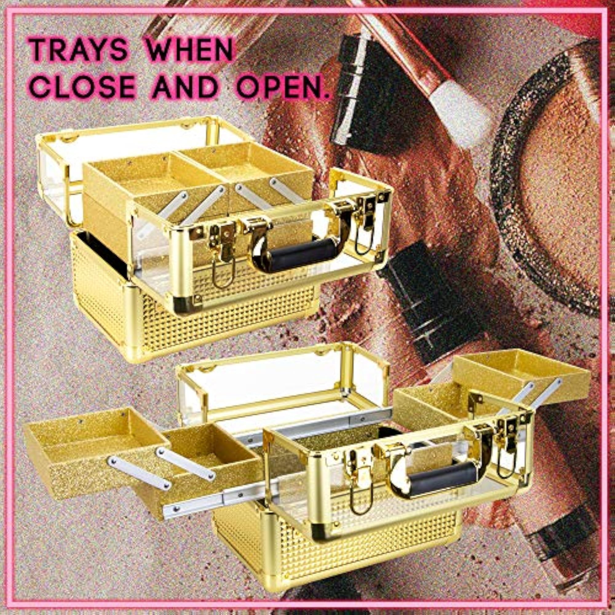New Makeup Artist Professional Train Makeup Case with Extendable Trays
