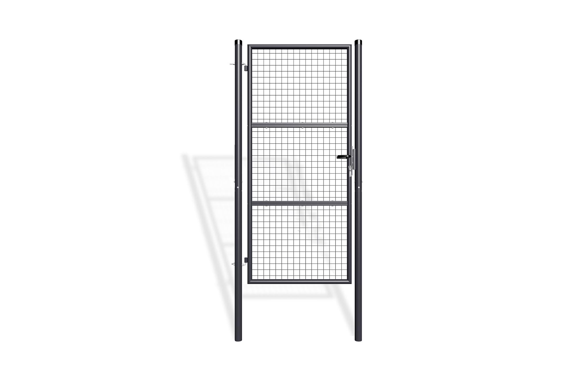 Casanoov Portillon Grillage 1x2 m Acier Galvanisé Gris Anthracite OLGA – Design Classique Robuste – Résistant Intempéries et Corrosion – Montage Facile avec Poteaux – Kit Jardin Sécurisé 100x200 cm