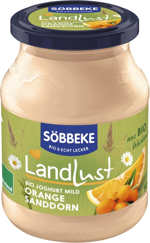 Bio Weidemilch Joghurt mild Orange Sanddorn 6 x 500 g