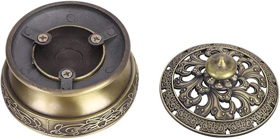 Alloy Censer Burner Incense Lotus Buddha Incense Burner Holder Bronze Vintage Incense Burner Charcoal Stove Luxury Stand Incense Metal Home Decoration Office Room Tea House for Stick Cone Reel Incense