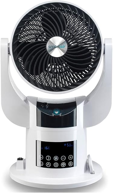 Smart Air Total Room Fan, Heater, Humidifier and Aroma Diffuser. Dual Oscillation With BONUS Remote Control. Auto shut-off timer. Three Air Flow Types