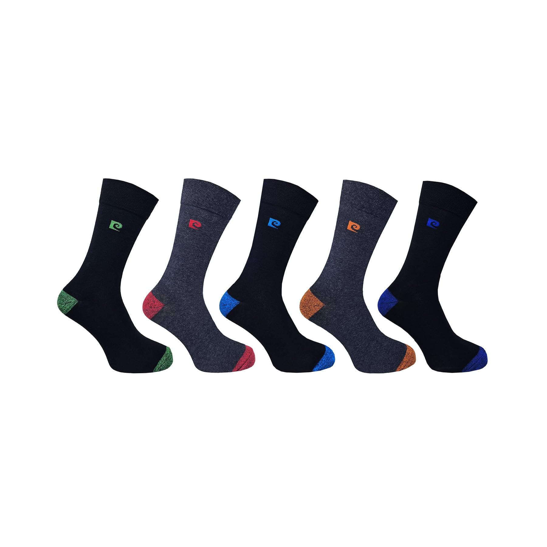 Pierre Cardin Men's Black/Grey 5 Pack Twisted H&T Socks Balck/ 7-11