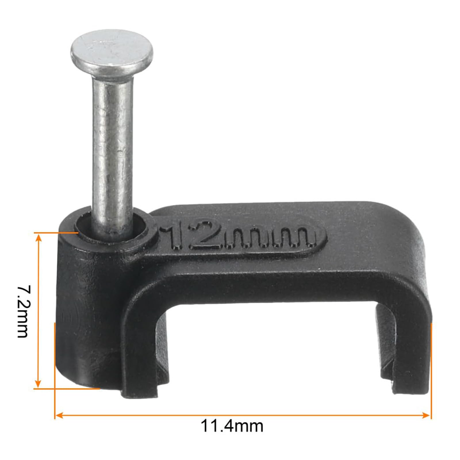 TA-VIGOR 100Pcs Round Cable Clips, 12mm Electrical Cable Wall Clip - Image 2