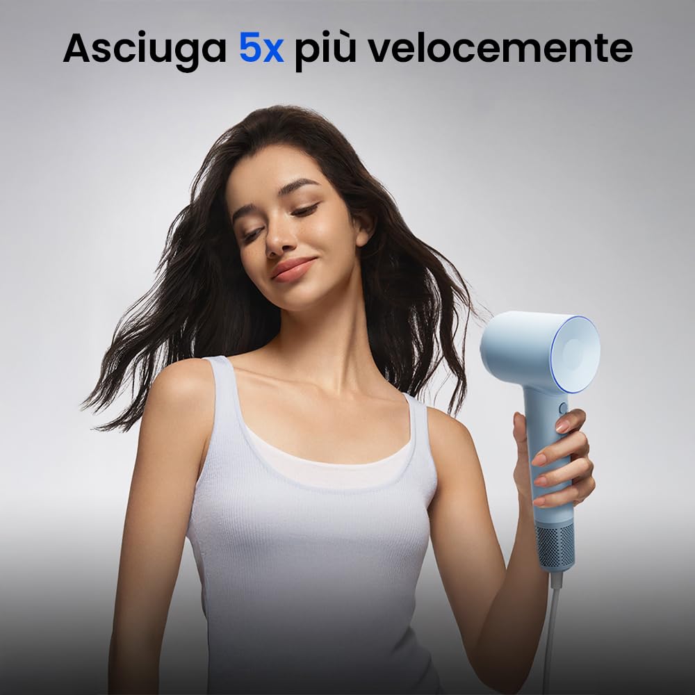 Laifen SE Special – Asciugacapelli veloce e silenzioso con tecnologia agli ioni – Con accessori per lo styling – Blu