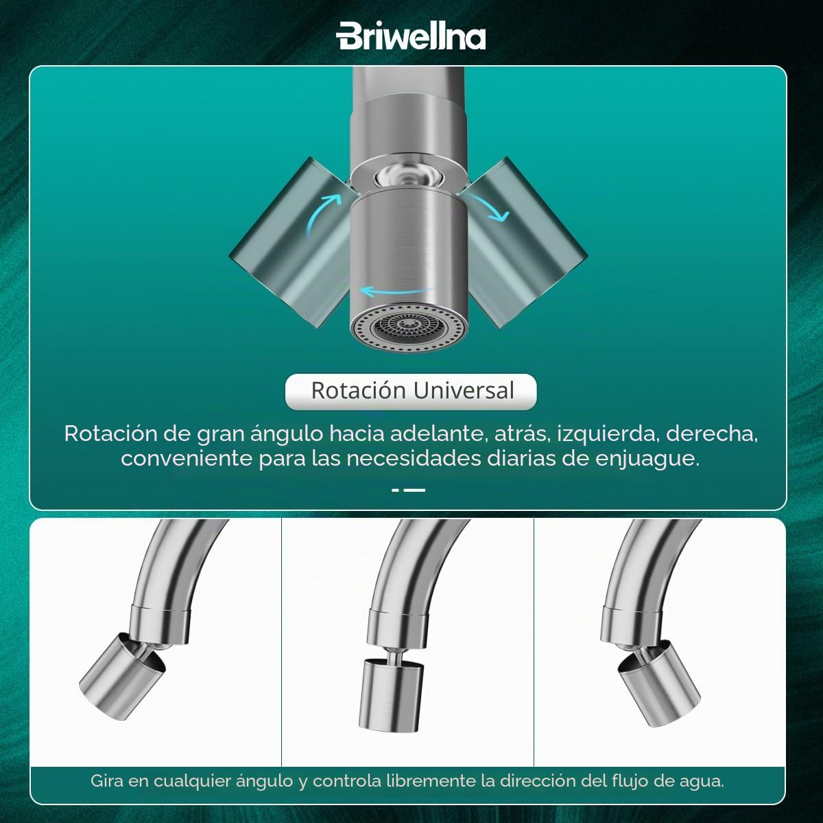 Grifo eléctrico con calentador de agua (220 V, rotación de 360° y pantalla digital, grifo de agua caliente con boquilla universal (plata)