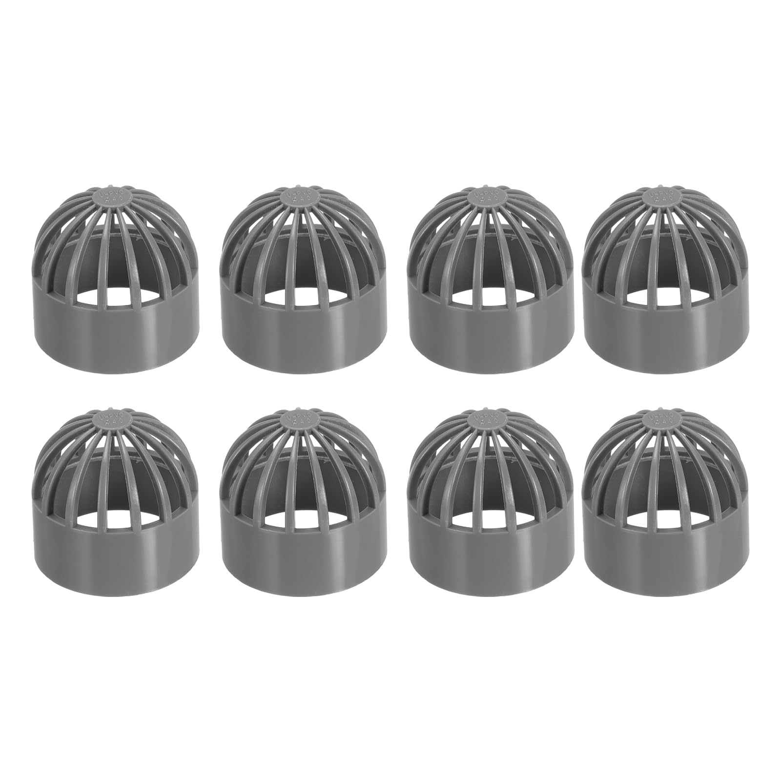 PATIKIL 1.6 Inch (40mm) Fish Cover Permeable Cap, 8 Pcs PVC Breathable Cap Aquarium Guard Fish Tank Intake Cover, Gray