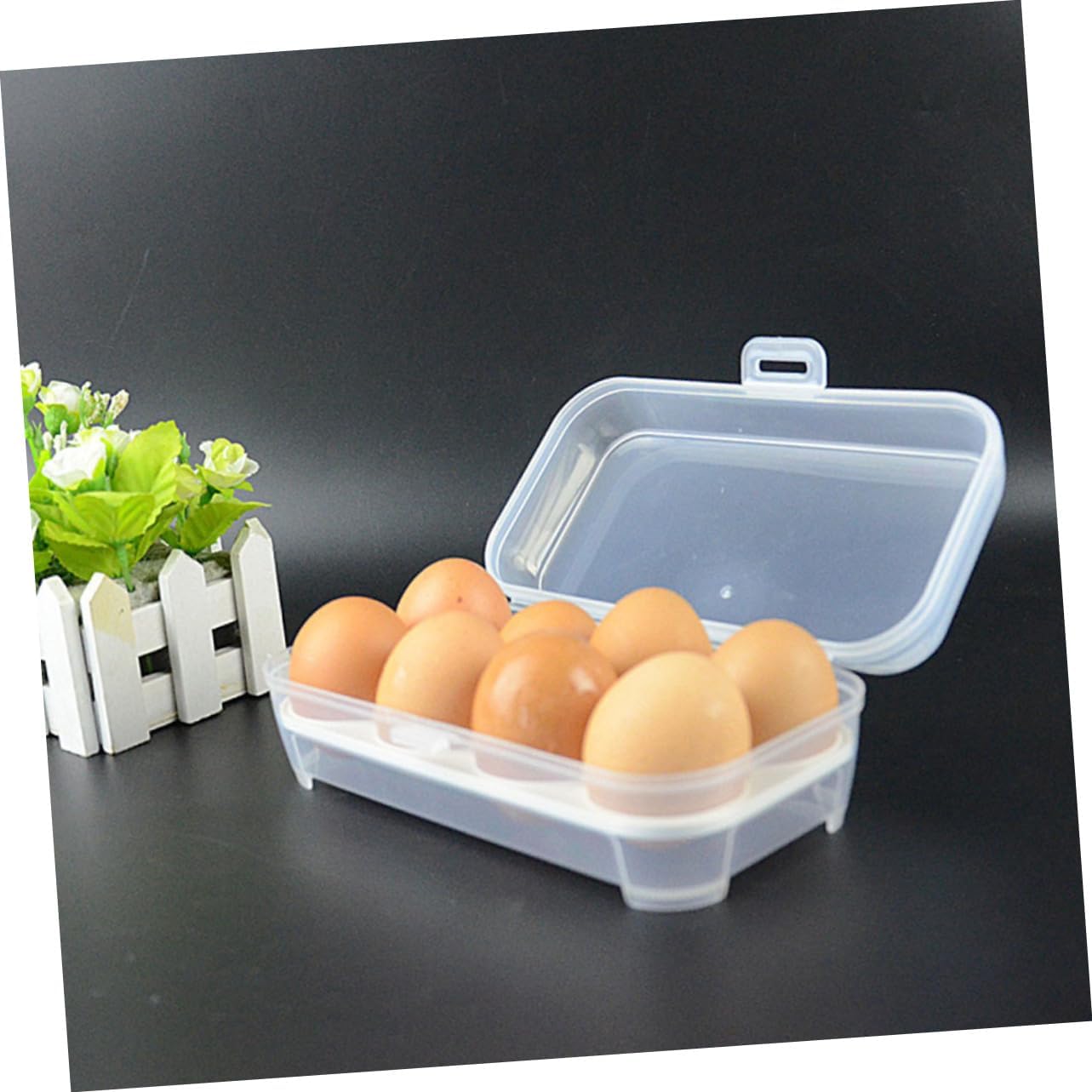 Refrigerator Egg Holder 2pcs 8 Egg Storage Box Holder for Refrigerator Plastic Cartons Protective Holder Plastic Box Refrigerator Trays Container Pp Portable