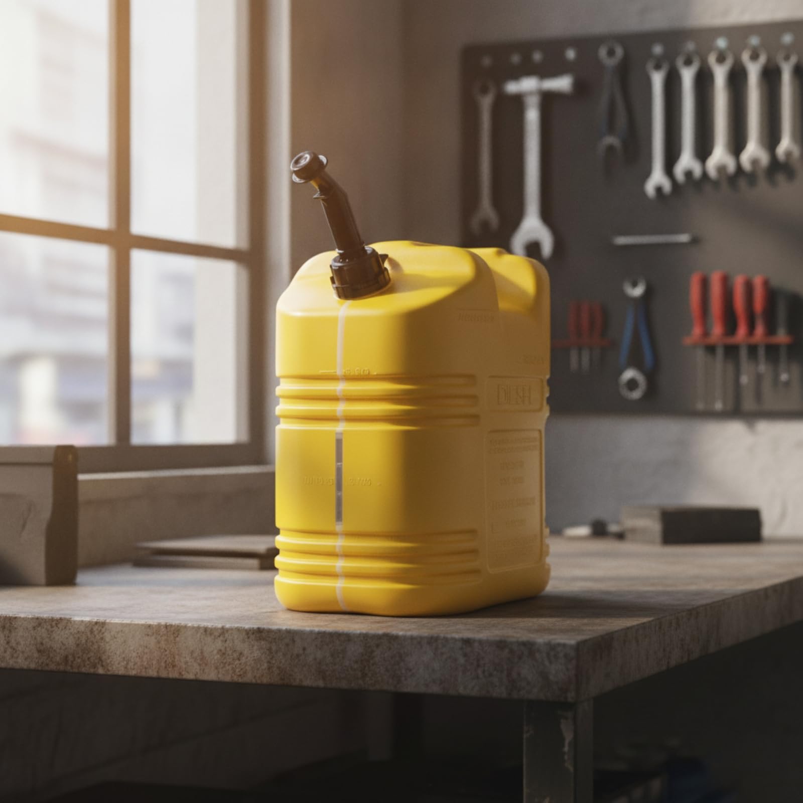 rockible Garrafa para Carburante con Vertedor, Amarillo, 10L