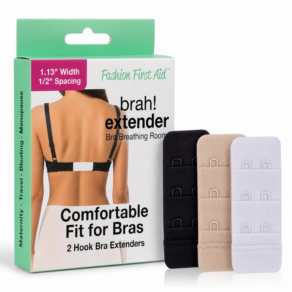fashion first aid Brah! Extender: Bra Extender Band Breathing Room- Pack of 3 (White, Beige, Black)-picture-23