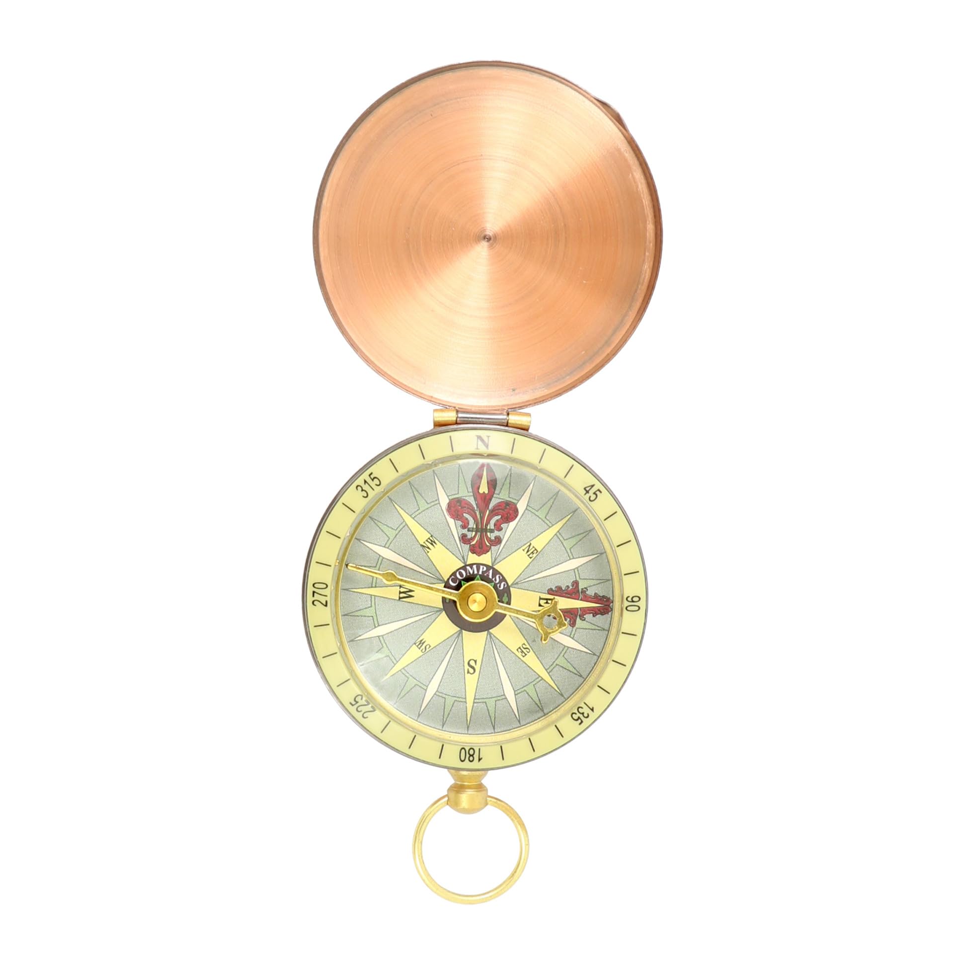 Alomejor Bussola Vintage Retro Rame Flip Pocket Compass Survival Gear per Escursioni