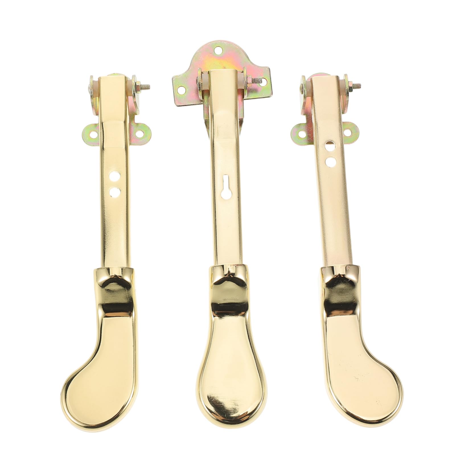Pedales de Sustain para Piano Vertical de Doble Orificio, 3 Piezas | Acabado Dorado en Metal, Repuestos para Instrumento, Diseño Elegante para Músicos Profesionales