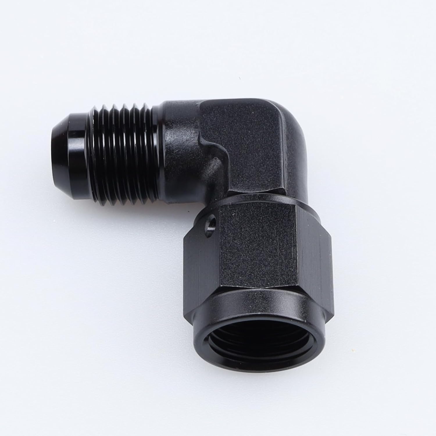 AC PERFORMANCE -6 AN Male Flare to Female 90 Degree Elbow Swivel Adapter Fitting, Black Aluminum
