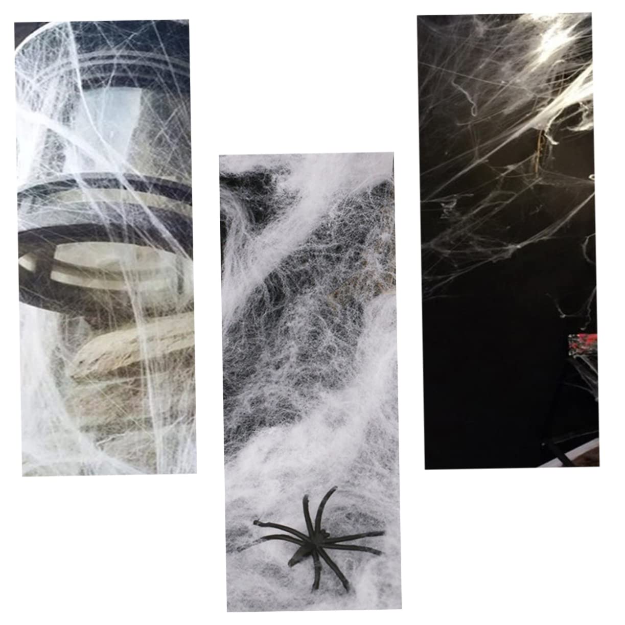 SUPVOX 2 Set Decorazione Halloween Ragno Cotone Allarmante Ragno di Halloween Sospeso Decorazioni Impostore Arredamento Ragnatela Ragnatele Bianca 10 Confezioni*2